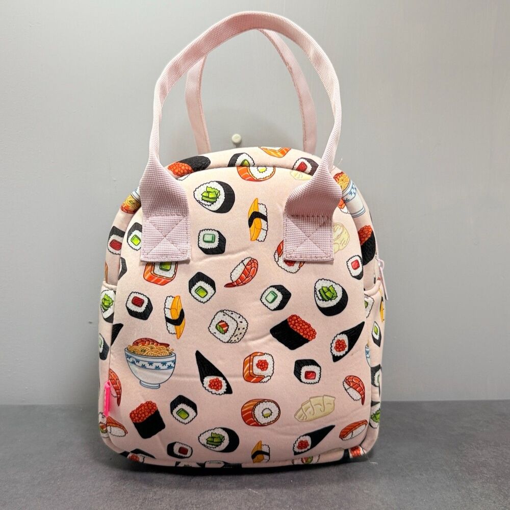 Miso Lunch Bag Sushi Neoprene Tote Pink Insulated Kawaii